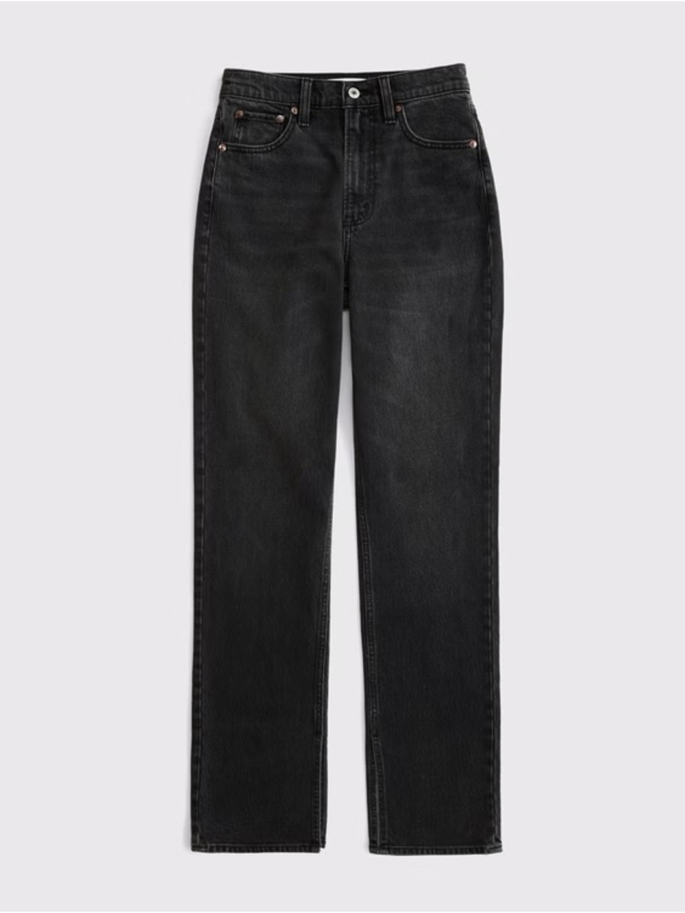 Abercrombie & Fitch Black 90’s Mid-Rise Curvr Love Straight Jeans